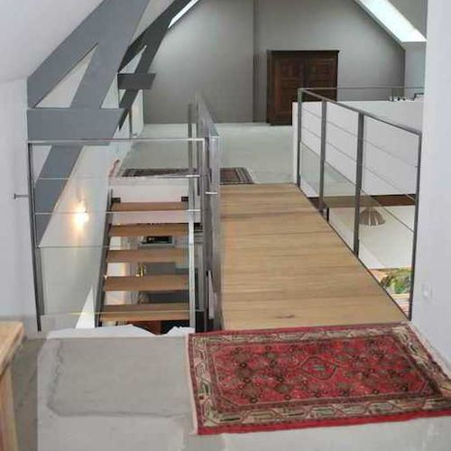 Passerella in legno - ESCALIER DESIGN 14 - in acciaio / in vetro / da interno