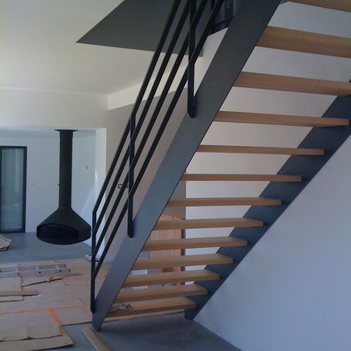 Scala dritta - HONFLEUR - ESCALIER DESIGN 14 - a L / con gradini in legno / con struttura in metallo
