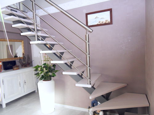 Scala a L - ALENCON - ESCALIER DESIGN 14 - con gradini in legno / con struttura in metallo / contemporanea