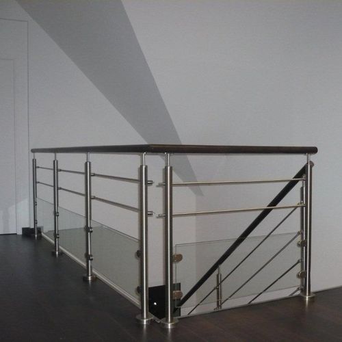 Ringhiera in legno - LE HAVRE - ESCALIER DESIGN 14 - in acciaio inossidabile / pannelli in vetro / a sbarre