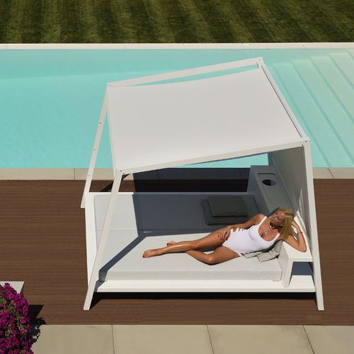 Letto da giardino a baldacchino - PULVIS - 10Deka - matrimoniale / contemporaneo / con testiera