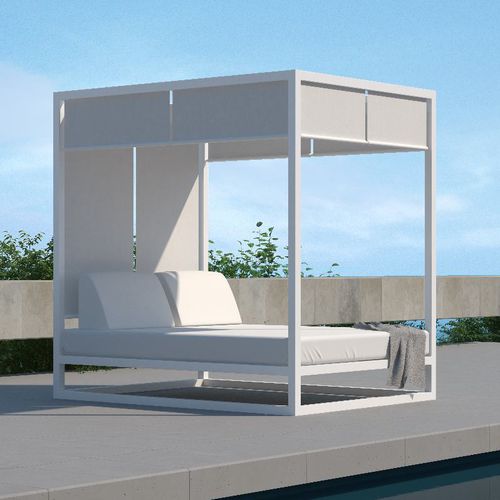 Letto da giardino a baldacchino - MILOS - 10Deka - matrimoniale / contemporaneo / in Textilene®