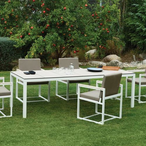 Tavolo da pranzo contemporaneo - DAYTONA - 10Deka - in HPL / con supporto in alluminio / rettangolare
