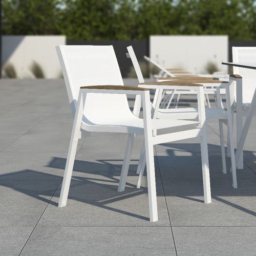 Sedia da pranzo contemporanea - AMELIA - 10Deka - da esterno / in Textilene® / con supporto in alluminio