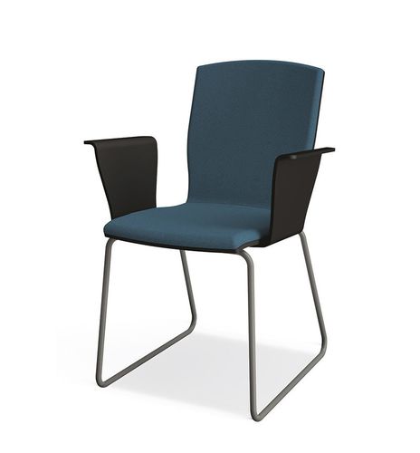 Sedia visitatore contemporanea - ENRICA - burgessfurniture - da interno / in tessuto / con supporto in legno