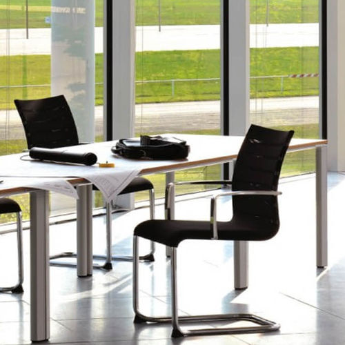 Sedia contemporanea - SENTRUM - burgessfurniture - da interno / in acciaio / in pelle