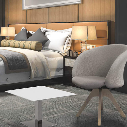 Tavolino basso contemporaneo - TABOU - burgessfurniture - in laminato / con supporto in metallo / rettangolare