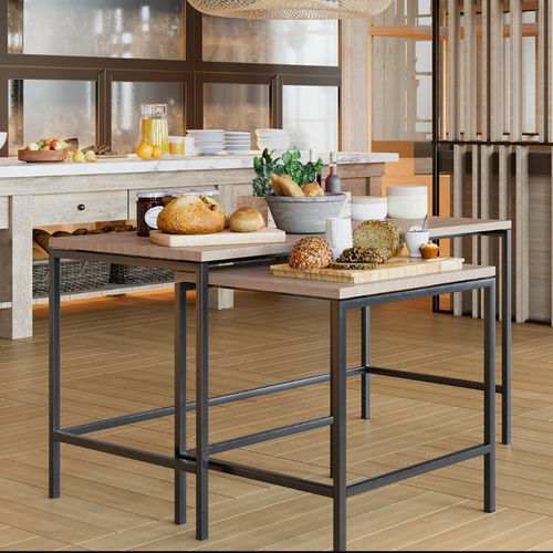 Tavolo contemporaneo - NESTR - burgessfurniture - in legno / con supporto in metallo / rettangolare