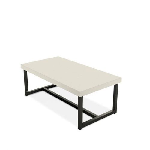Tavolino basso contemporaneo - TRANS-POSE® - burgessfurniture - in legno / con supporto in metallo / rettangolare