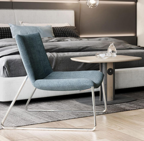 Tavolo d'appoggio contemporaneo - TRISMART - burgessfurniture - in legno / con supporto in metallo / con supporto in legno
