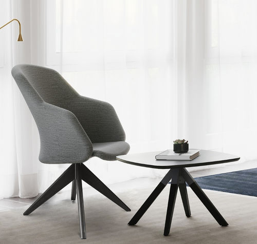 Poltrona contemporanea - JUNEA® - burgessfurniture - in pelle / in tessuto / in metallo