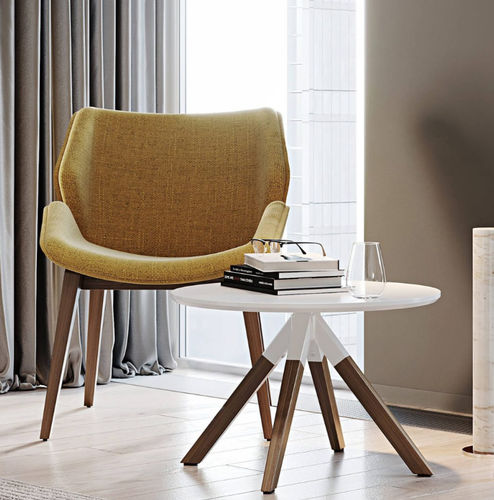 Poltrona contemporanea - WALSH - burgessfurniture - in tessuto / in legno / imbottita