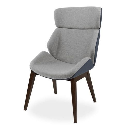 Poltrona con schienale alto - WALSH - burgessfurniture - contemporanea / in tessuto / in legno