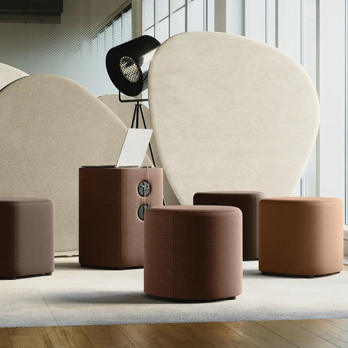 Pouf contemporaneo - SMARTROCKS® - burgessfurniture - in tessuto / tondo / triangolare