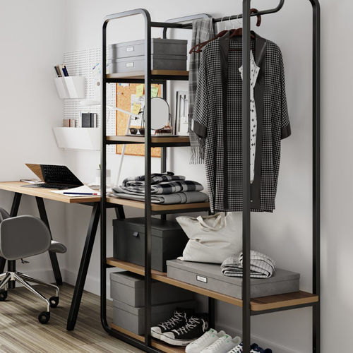 Armadio moderno - 125W - burgessfurniture - in legno / in acciaio / con porta a fisarmonica