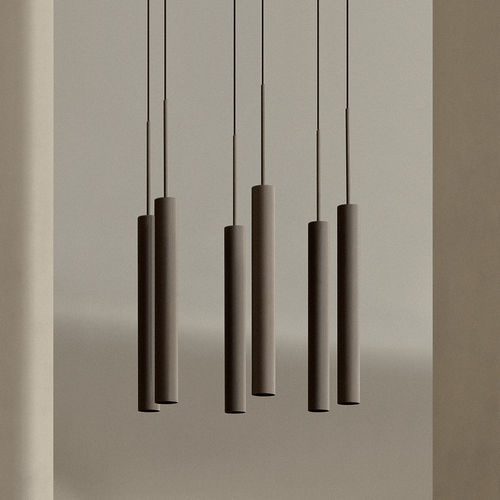 Lampadario contemporaneo - TUBULAIRE - AUDO - in acciaio / in alluminio anodizzato / da 6 lampadine