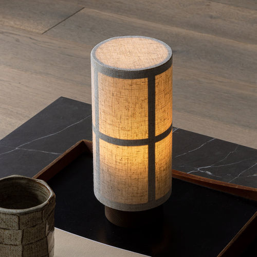 Lampada da tavolo - HASHIRA - AUDO - portatile / in acciaio / in lino