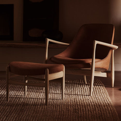 Poltrona contemporanea - ELIZABETH - AUDO - in tessuto / in pelle / in rovere