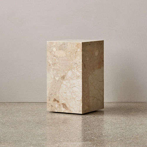 Tavolo d'appoggio contemporaneo - PLINTH TALL - AUDO - in marmo / con supporto in metallo / rettangolare