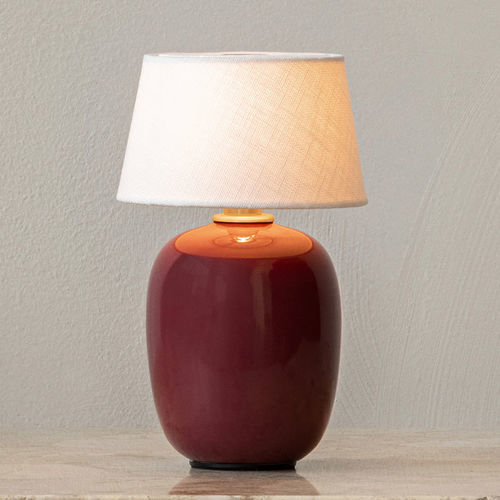 Lampada da tavolo - TORSO - AUDO - portatile / in acciaio / in tessuto