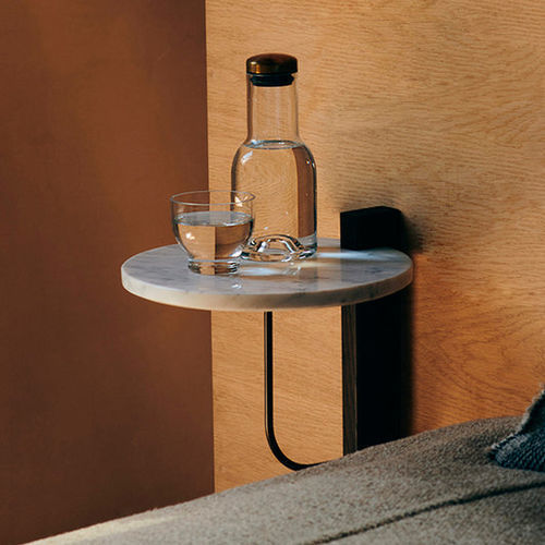 Comodino contemporaneo - CORBEL - AUDO - in rovere / in marmo / con supporto in acciaio