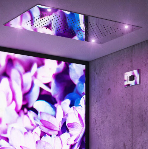 Soffione doccia da incasso a soffitto - MILANO CORTINA SPA - Aquademy - rettangolare / a pioggia