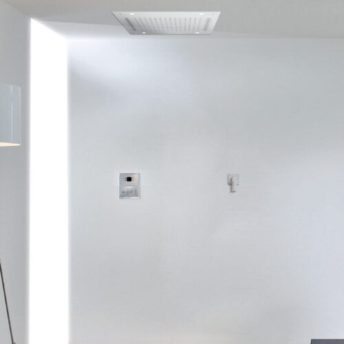 Soffione doccia da incasso a soffitto - MILANO CORTINA SPA - Aquademy - quadrato / a pioggia / a cascata