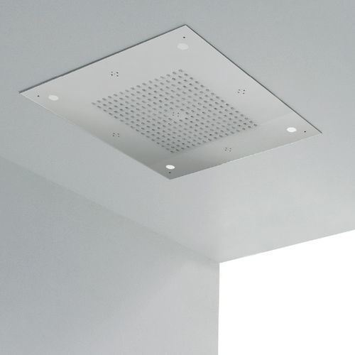 Soffione doccia da incasso a soffitto - SPA 42 - Aquademy - quadrato / a pioggia / con cromoterapia