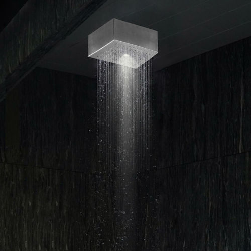 Soffione doccia da incasso a soffitto - 3D SPA - Aquademy - quadrato / a pioggia / con cromoterapia