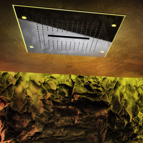 Soffione doccia da incasso a soffitto - MILANO CORTINA TOP - Aquademy - quadrato / a pioggia / a cascata