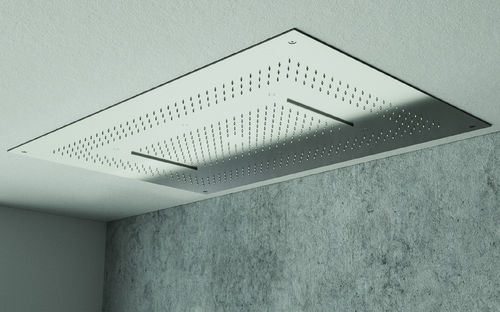 Soffione doccia da incasso a soffitto - ONE TOP - Aquademy - rettangolare / a pioggia / a cascata