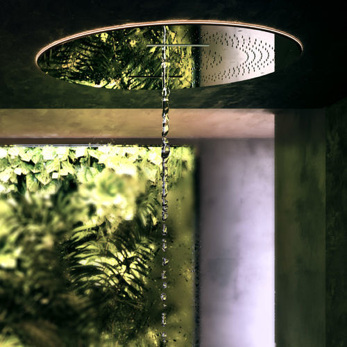 Soffione doccia da incasso a soffitto - ONE TOP - Aquademy - rotondo / a pioggia / a cascata
