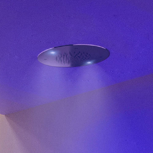 Soffione doccia da incasso a soffitto - MILANO CORTINA SPA 30 - Aquademy - rotondo / a pioggia / con cromoterapia