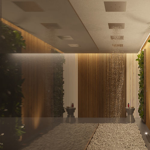 Soffione doccia da incasso a soffitto - PATH 30 TOP - Aquademy - quadrato / a pioggia / a cascata