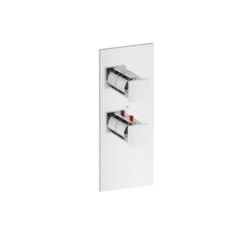 Miscelatore da doccia - SQUARE THERMO V1 - Aquademy - da parete / termostatico / in ottone cromato