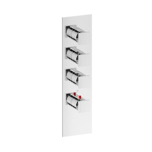 Miscelatore da doccia - SQUARE THERMO V3 - Aquademy - da parete / termostatico / in ottone cromato