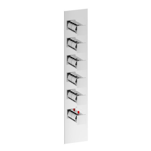 Miscelatore da doccia - SQUARE THERMO V5 - Aquademy - da parete / termostatico / in ottone cromato