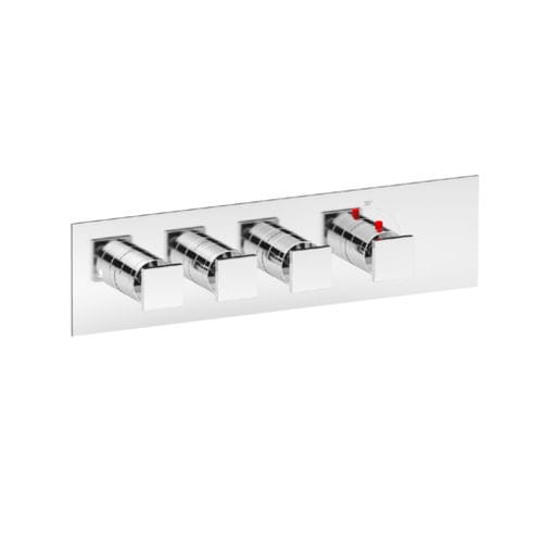Miscelatore da doccia - SQUARE THERMO O3 - Aquademy - da parete / termostatico / in ottone cromato