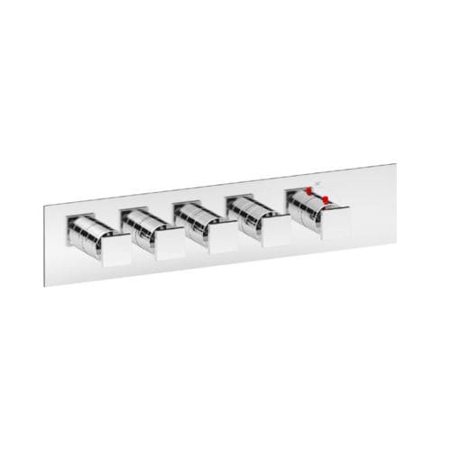 Miscelatore da doccia - SQUARE THERMO O4 - Aquademy - da parete / termostatico / in ottone cromato