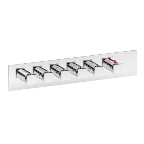 Miscelatore da doccia - SQUARE THERMO O5 - Aquademy - da parete / termostatico / in ottone cromato