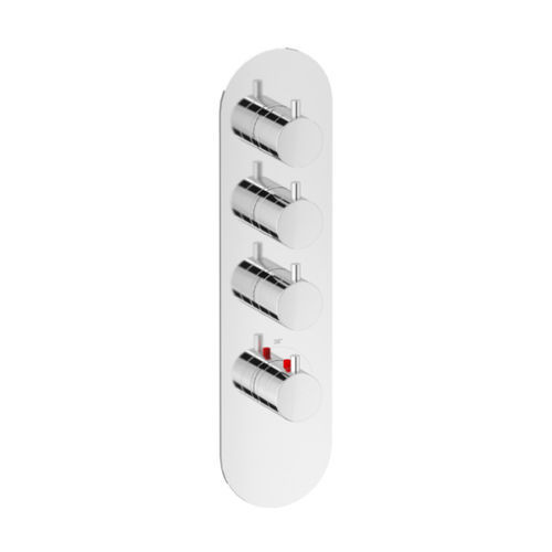 Miscelatore da doccia - ROUND THERMO V3 - Aquademy - da parete / in ottone cromato / da bagno