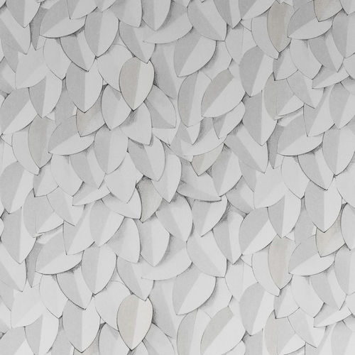 Carta da parati contemporanea - LEAVES - Eco - con motivi naturali / a effetto dimensionale / bianca