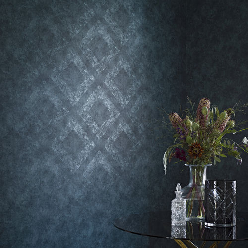 Carta da parati in stile - CLASSIC ROYAL - Eco - geometrica / blu
