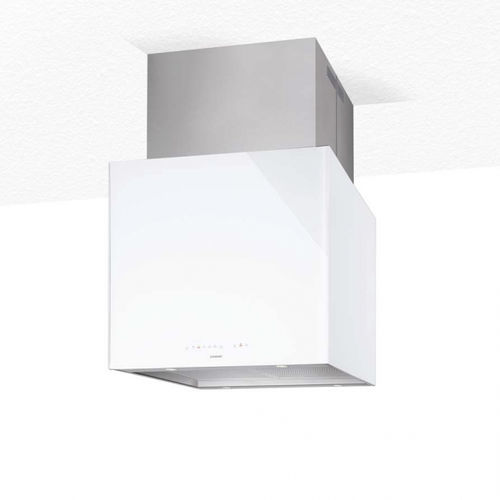 Cappa a isola - CUBE GLASS PREMIUM - Nodor - con condotto / con illuminazione integrata / design originale