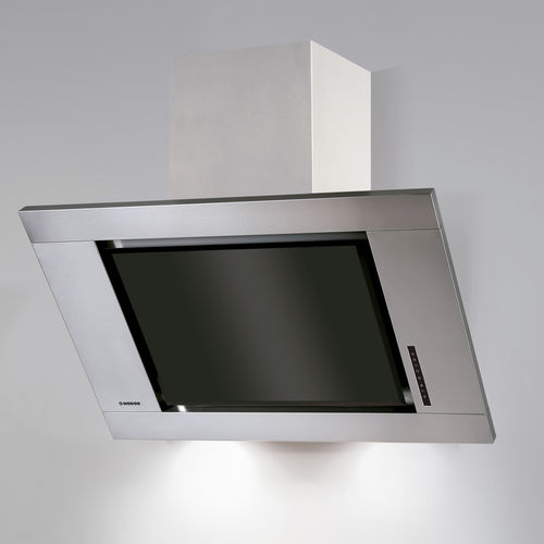 Cappa a muro - CASANDRA GLASS - Nodor - con condotto / con illuminazione integrata / silenziosa