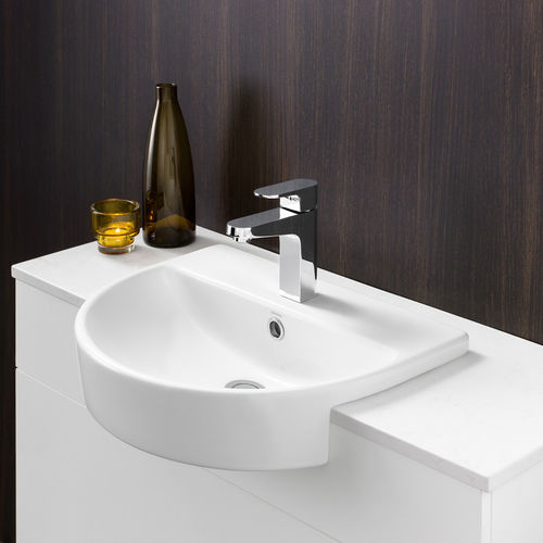 Lavabo da incasso - COSMIQUE: 898205W/898215W - caroma - in ceramica / a forma di D / contemporaneo