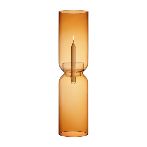 Porte-bougie En Verre Soufflé Ivat - Hauteur 44 Cm, Diamètre 15 Cm - Produit Italien