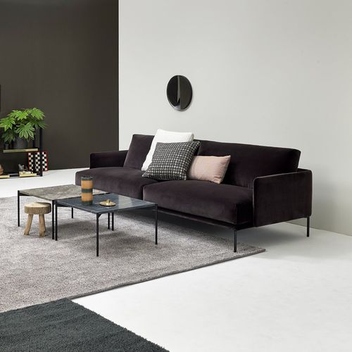 Divano contemporaneo - BARON  - Adea - in tessuto / in pelle / con rivestimento rimovibile