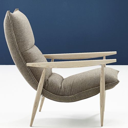 Poltrona contemporanea - TAO - Adea - in pelle / in tessuto / in legno