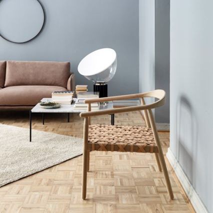 Poltrona contemporanea - FAY - Adea - in pelle / in legno / con poggiapiedi